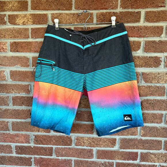 Quiksilver Other - Quiksilver Trunks Boardshorts * Size 30 * Blue Pink Orange